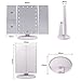 Thomtery Makeup Vanity Mirror - Trifold Lighted Vanity Mirror Portable Travel Cosmetic Mirror Battery Electric Usb Chargeable Magnifying Makeup Mirror with LED Lights (21 LED, White)