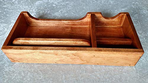 XL Trad Cherry Valet Box Phone Tray and Desk Organizer