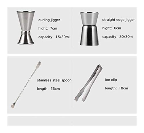 ARTFFEL Langlebiges Shaker-Set aus Edelstahl, Baron-Set, professionelle Barkeeper-Werkzeuge, Shaker, Jigger und Löffel… – Bild 6