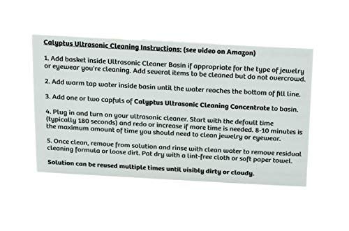 Calyptus Ultrasonic Jewelry Cleaner Concentrate | 100% Natural, Non-Toxic, and Safe | Diamond, Gemstone, Gold, Silver, and Eyeglass Sonic Cleaning Solution | 36 Machine Refills, 8 Ounces - Thumbnail 3