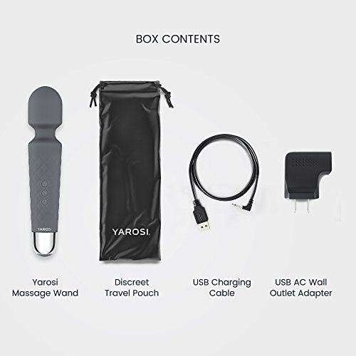 Cordless Wand Massager by Yarosi - Strongest Therapeutic Vibrating Power - Best Rated for Travel Gift - Magic Stress Away - Perfect for Muscle Aches and Personal Sports Recovery - USB - Mini - Grey - Thumbnail 7