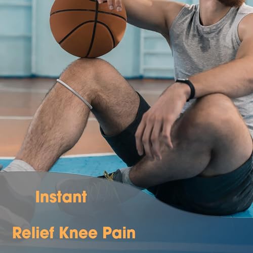 Patellar Tendon Support Strap, Knee Pain Relief & Patella Stabilizer Knee Strap Brace Support for Hiking, Soccer, Basketball, Running, Jumpers Knee, Tennis, Volleyball & Squats (Dark Black)
