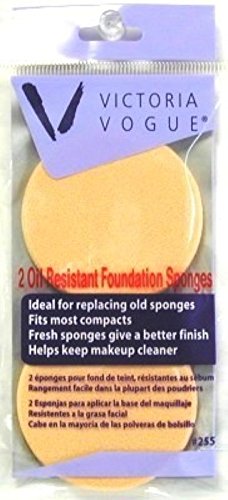 Victoria Vogue Round Sponge Oil Resistant 2 Count Foundation (3 Pack)