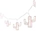 Ling's moment Rose Gold Cactus Shaped Metal Cage 5Ft 10LED String Light for Wedding Decor Hawaii Party Room Fairy Light Cactus Party Decorations Battery Operated(Warm White Light)