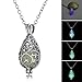 KeyZone Girls Steampunk Fairy Teardrop Glow in The Dark Necklace Jewelry Blue