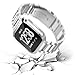 Maxjoy Compatible with Fitbit Versa Bands, Versa 2 Metal Band Large Stainless Steel Bracelet Wristband with Protective Cover Case for Men Women, Compatible with Fitbit Versa 2 1 Smart Watch, Silver