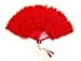SACASUSA (TM) Large Red and Black Feather Hand Fan for costume, party, halloween