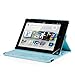 GMYLE(R) Aqua Blue 360 Degree Rotating PU leather Folio Stand Case Cover for Nook HD+ Plus 9 inches Barnes & Noble e-book Reader Tablet (Multi Angle- Vertical/Horizontal and Wake up Sleep Function)