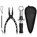 Fiskiner Fishing Pliers Fishing Gripper Aluminum Fishing Pliers Saltwater with Sheath for Cut Braid Lines Split Ring Remove Hooks Fishing Gear Flyfishing Ice Fishing Pliers Tools Fishing Gifts for Men