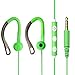 MAXROCK (TM) 3.5mm Jack Stereo Sport Headphones with Flexible Earhook Build-in Microphone and Remote Control (Green)