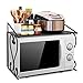 AISHN Metal Microwave Oven Rack /Shelf Kitchen Shelves Counter and Cabinet Shelf (Black)