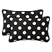 Pillow Perfect Outdoor/Indoor Polka Dot Black Lumbar Pillows, 11.5
