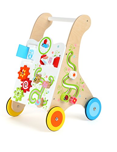 small foot Lauflernwagen Kunterbunt, aus Holz, multifunktionales Motorikspielzeug, mit gummierten Rädern, ab 1 Jahr, 10745 – Bild 3