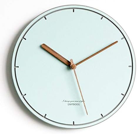 JCCOZ 12-inch Color Modern Wall Clock Living Room Bedroom Large Size No Glass Wall Clock Mute Non-ticking Does Not Affect Sleep (Color : Blue)