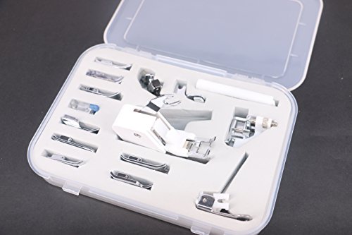 15-Piece Sewing Machine Presser Foot Walking Feet Kit for Brother BabylockNew Home Janome Elna, Toyata Singer Elna Simplicity Necchi and Kenmore