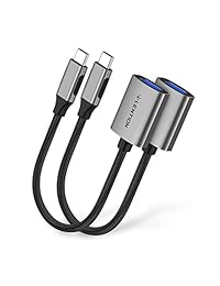 LENTION - Adaptador USB C a USB 3.0 (2 unidades), Thunderbolt 3 a USB 3.0, compatible con MacBook Pro (puerto Thunderbolt 3), iPad Pro y Mac Air, Surface Book 2 Go, Chromebook 13 15, más (gris espacio)