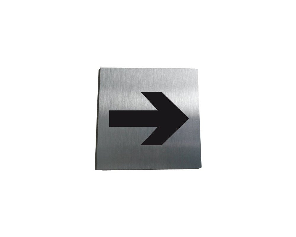 AUA SIGNALETIQUE - Plaque Alu Brossé Flèche Directionnelle 04-130x130 mm