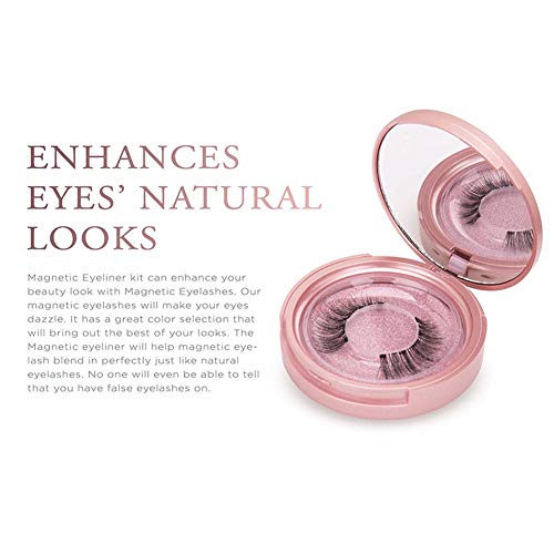 BONNIESTORE Magnetic Eyeliner With Magnetic Eyelashes, False Eyelash Applicator, No Glue 3D Reusable Magnetic False Eyelashes, Easier To Use, Even For Beginners