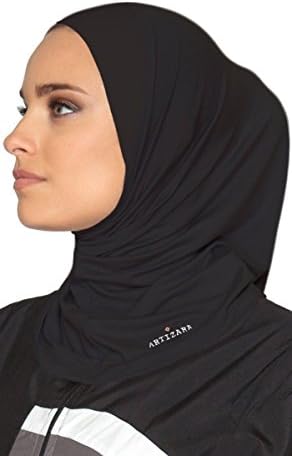 One Piece Stretch Sports Hijab - Black