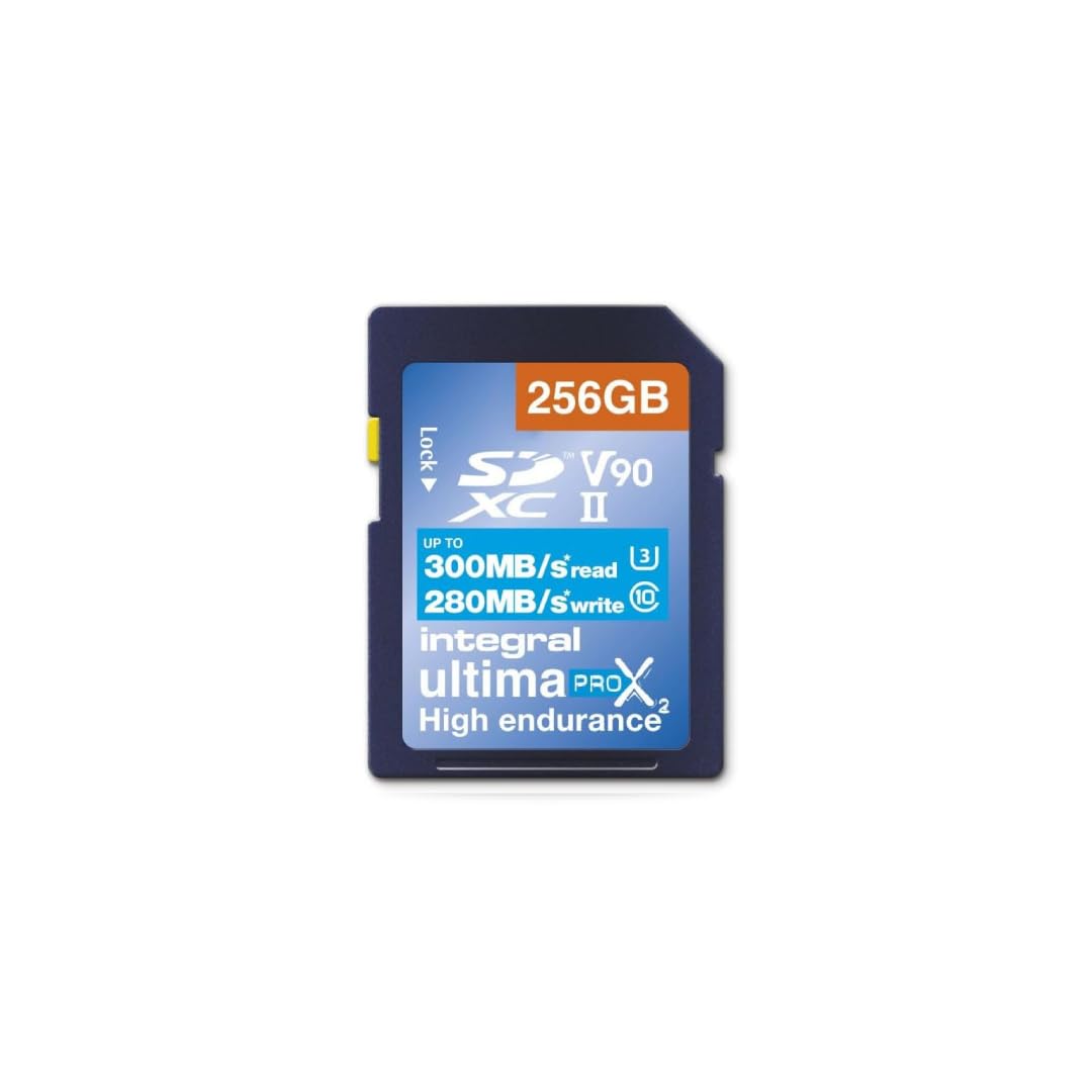 Integral 256GB UHS-II SD Card V90 Up to 300MBs Read and 280MBs Write Speed 1866X SDHC Professional High Speed Memory Card