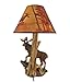 North American Bull Moose Table Lamp with a 12-Inch Diameter Forest Print Shade- Wildlife Decor - Perfect for Living Rooms, Cabins, and Bedrooms - 20 Inches Tall
