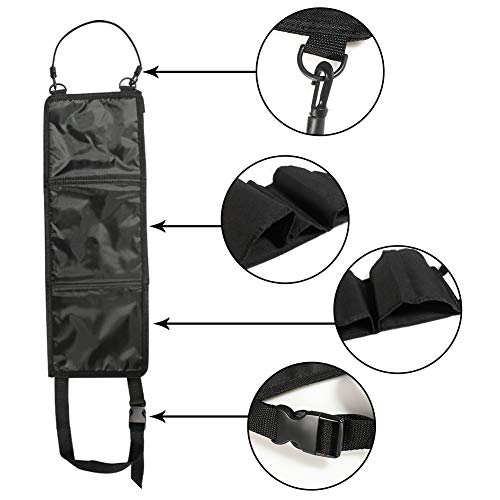 Aokin Car Seat Back Gun Rack Hunting Gun Sling Shotgun Rifle Gun Holsters Pistols Organizer with Pockets, Black