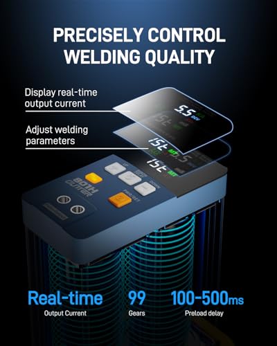 GLITTER 801H Battery Spot Welding Machine, 21000W 3500A, AT/MT Mode, for LiFePO4 Batteries, Aluminum-Nickel Welding with Push Arm and Pedal