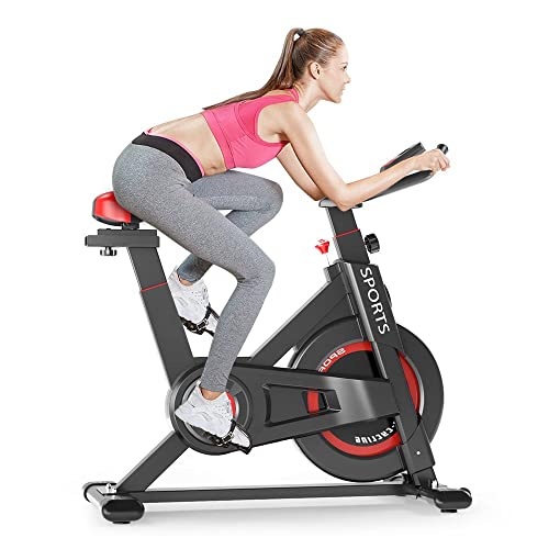 Dripex Exercise Bike with Adjustable Seat & Resistance UltraSilent Stationary Bike with