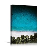 Canvas Wall Art Coastal Aerial View Beach Beach Blue Coastal Cool Photography Relax/Calm - 12x18 inches
