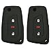 Coolbestda 2Pcs Rubber Flip Key Fob Remote Cover Case Protector Keyless Entry Jacket for 2018 2017 Toyota Corolla iM Black