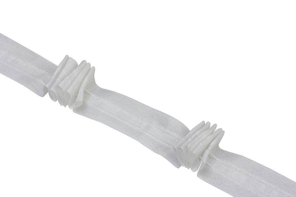 Gardinia Pencil Pleat Header Tape, Decorative Accessory, 5 Pleats, 10 Meters, White
