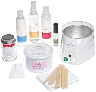 Amber Deluxe Depilatory Kit for Salons & Spas - Includes Warmer Bath, Classic Formula, Applicators, Muslin, Pre/Post Essentials, Compact & Travel Ready, AMB-E172