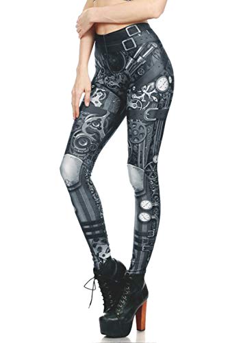Women Steampunk Retro Leggings Comic Cosplay Punk Print Polyester Gothic  Trousers Capris Pants S-4XL Plus Size
