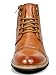 Bruno MARC BERGEN-03 Men's Formal Classic Notched Lace Up Perforated Leather Lined Ankle High Oxford Dress Boots BROWN SIZE 9.5
