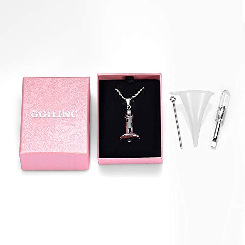 Urn Necklace for Ashes Men's Cremation Jewelry Lighthouse Memorial Urn