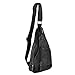 Cuteme Men's Small Canvas Military Messenger Shoulder Travel Hiking Bag Backpack (BLACK)