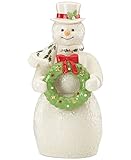 Lenox 2015 Decking The Halls 7-in Snowman Figurine, Ivory