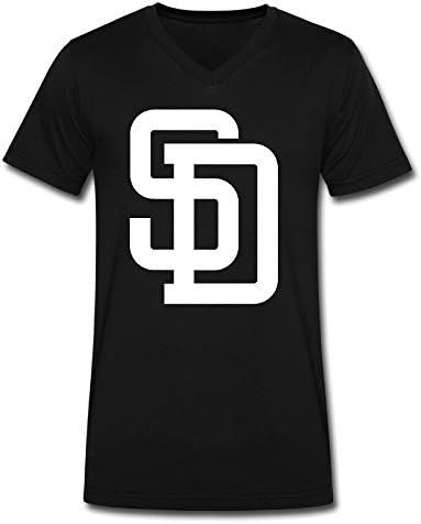 QINQING San Diego Padre Graffiti Men Black X-Large V Neck T-Shirt