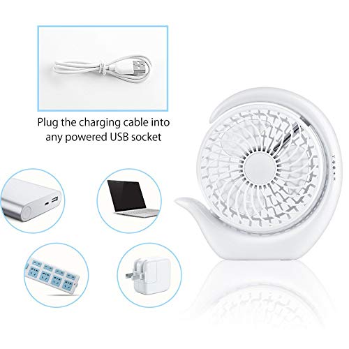 【2019 Upgrade】USB Fan, Rechargeable Personal Mini USB Cooling Fan for Outdoor Travel Home