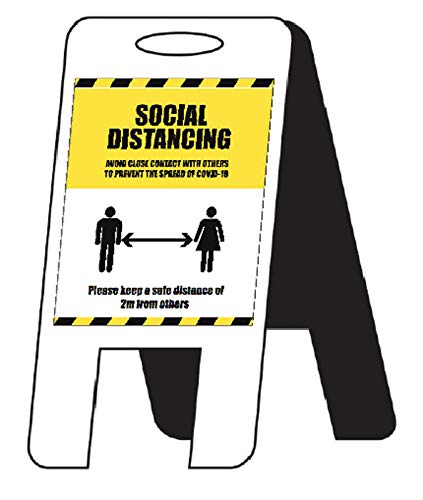 Warning Coronavirus Please wait (self standing fluted folding sign)