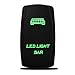MICTUNING Green ON-Off Rocker Switch w/Jumper Wire 5Pin 20 Amp 12 Volt LED Lights - LED Light BAR