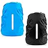 LAMA 2 stuks waterdichte regenhoezen, met reflecterende strepen, verstelbare gesp, voor rugzak, schooltas, wandelen…