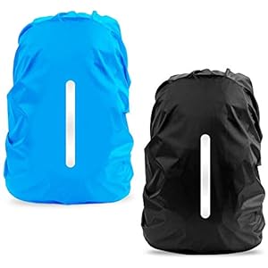 LAMA 2 stuks waterdichte regenhoezen, met reflecterende strepen, verstelbare gesp, voor rugzak, schooltas, wandelen…
