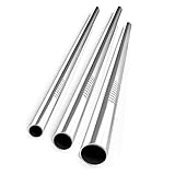 Alink Stainless Steel Drinking Straws, Extra Long + Extra Wide + Normal Set of 3 Plus Cleaning Brush