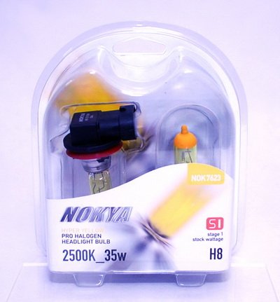 Nokya H8 Arctic Hyper Yellow Stage 1 2500K Halogen Headlight / Fog Light Bulb .