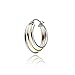Hoops & Loops Sterling Silver Two-Tone Triple Circle Round-Tube Polished Hoop Earrings, 20mm