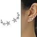CIShop Star CZ Simulated Diamond Stud Earrings Ear Wire Ear Cuff Earring 1Pair (hypoallergic)