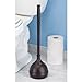 iDesign Kent Plastic Plunger with Cover Set for Master, Guest, Kids', Office Bathroom Cleaning and Storage, 5.96
