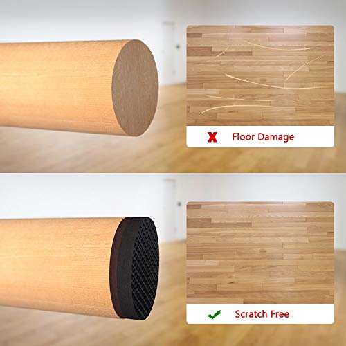 Yelanon Non Slip Furniture Pads Self Adhesive 48 Pieces 1'' Furniture Grippers Furniture Rubber Round Pads Thick Chair Leg Floor Protectors to Protect Hardwood Floors