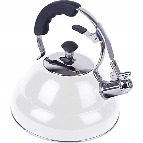 Click Here to See More Images Kettle Stainless Steel Tea Teapot Water 2.6 liter Gloss White Stainless Steel Tea Kettle with Copper Capsule MyEasyShopping